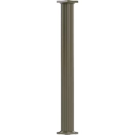 Ekena Millwork 8" x 8' Endura-Aluminum Column, Round Shaft (Load-Bearing 21,000 lbs), Non-Tapered, FLuted EA0808ANFSCTUTU
